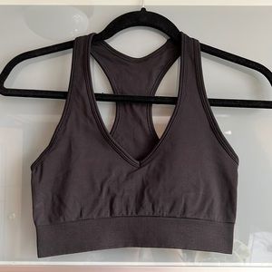lululemon Ebb to Street V Neck Sports Bra in Black